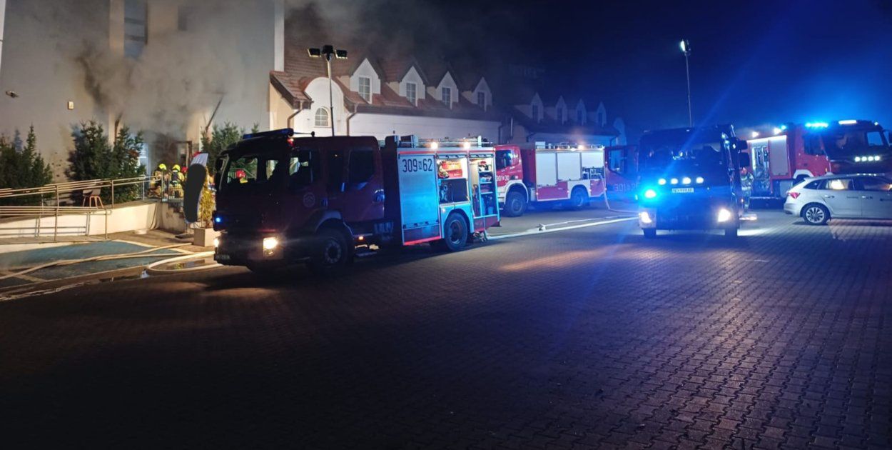 Olsztyn: Nocny pożar w hotelu Ukiel - dawnym hotelu Pirat