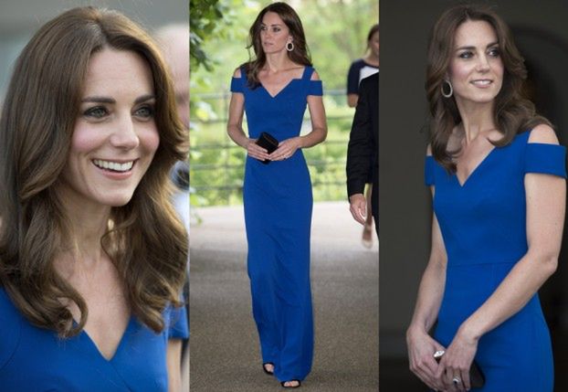 Szczupła Kate Middleton w niebieskiej sukni (ZDJĘCIA)