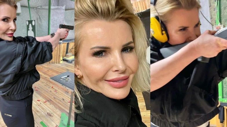 Joanna Racewicz medytuje na strzelnicy