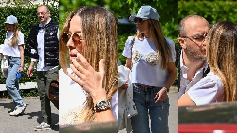 Ewa Chodakowska spaceruje z mężem, psem i Rolexem na nadgarstku