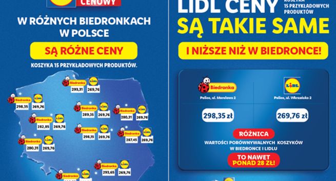 Lidl znów porównuje się w kampanii reklamowej do Biedronki