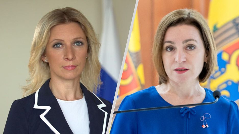 Rzeczniczka MSZ Rosji Maria Zacharowa i prezydent Mołdawii Maia Sandu