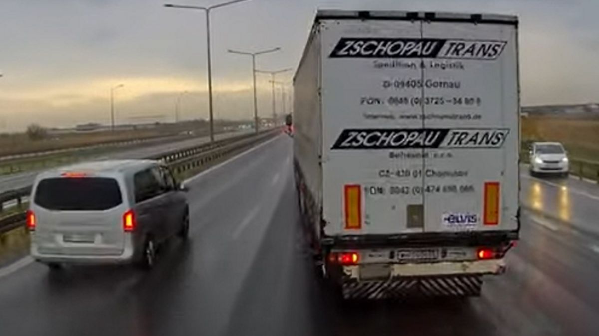 Kierowca ciężarówki nagrał wypadek