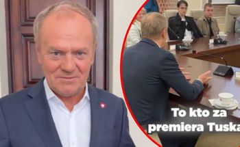 Tusk zaskoczył zwiedzających. Nagle wszedł do sali