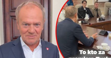 Tusk zaskoczył zwiedzających. Nagle wszedł do sali