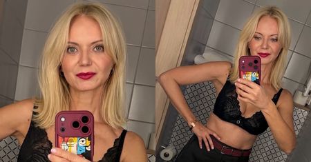 Olga Borys odsłoniła PŁASKI BRZUCH w koronkowym staniku. 50-latka zdradziła, jak dba o formę. "To się opłaca" (FOTO)