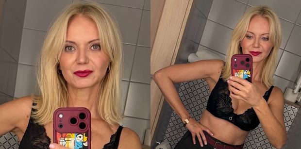 Olga Borys odsłoniła PŁASKI BRZUCH w koronkowym staniku. 50-latka zdradziła, jak dba o formę. "To się opłaca" (FOTO)
