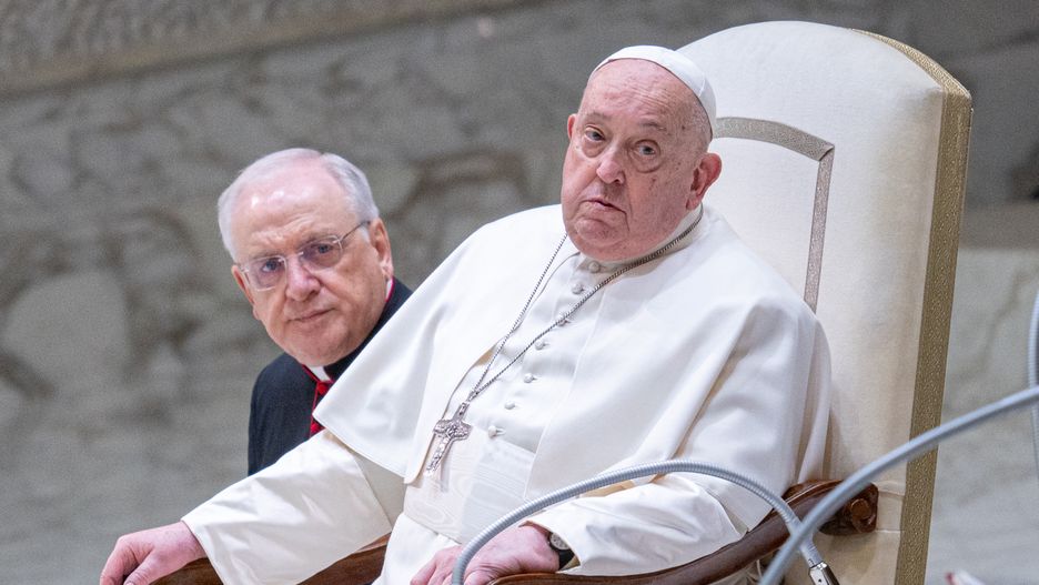 Pope Francis Attends The Weekly General Audience
Pope Francis attends the weekly general audience in The Vatican, on February 12, 2025. (Photo by Massimo Valicchia/NurPhoto via Getty Images)
NurPhoto
spiritual leader, papa francesco, february event, massimo valicchia photographer, religious leader, audience gathering, papal audience, audiene, vatican event, pontiff, christian leader, weekly general audience, vatican audience, papal presence, religious gathering, vatican photography, catholic church, the vatican, vatican ceremony, february 12, papal event, papal participation, massimo valicchia, paul-vi hall, holy see, nurphoto, religious ceremony., papal engagement, bergoglio, papal activity, vatican city, photojournalism