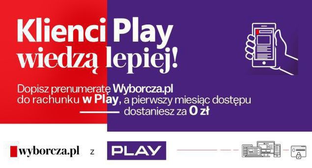 Na rachunku w Play można płacić za cyfrową subskrypcję „Gazety Wyborczej”