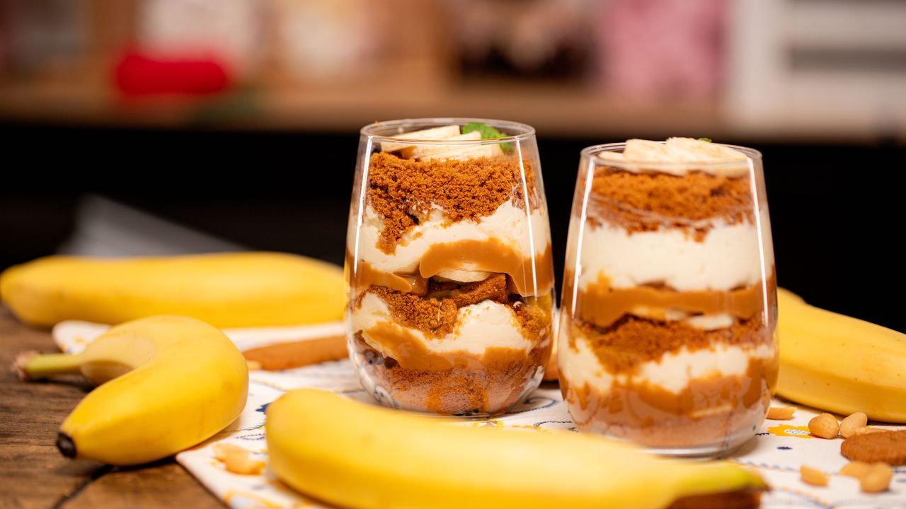 Mini banoffee in a jar