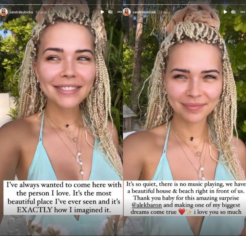 Sandra Kubicka rozpływa się nad Baronem, który zabrał ją na Malediwy