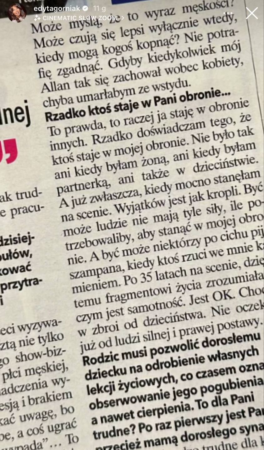 Edyta Górniak rozprawia się od samotności