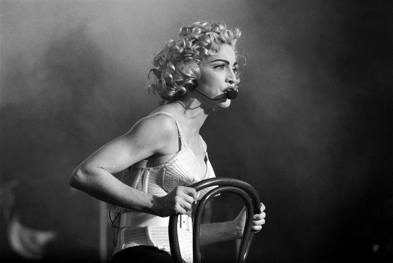 Madonna during the Blond Ambition tour