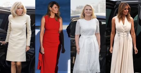 Szczyt G7: Melania Trump, Brigitte Macron, Małgorzata Tusk w drogich kreacjach z największych domów mody (ZDJĘCIA)