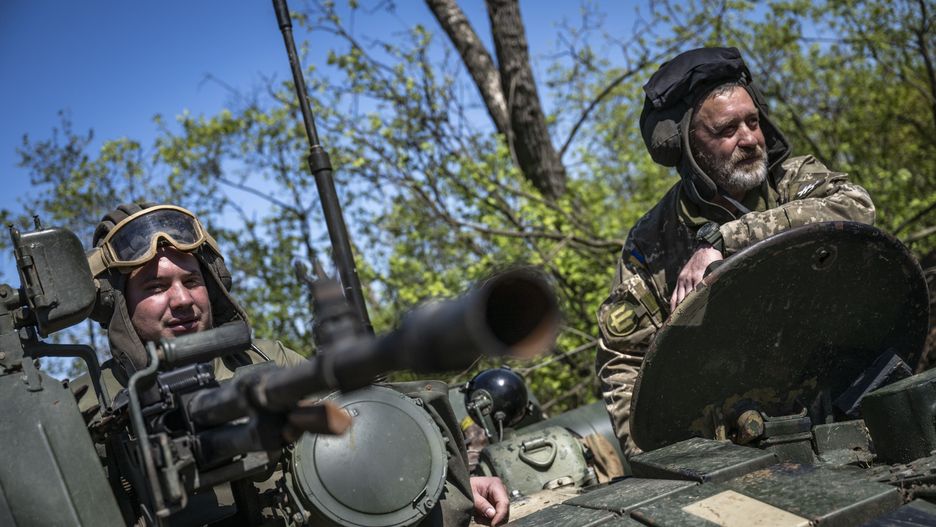Ukrainian tank crews on the frontline in Donetsk Oblast
DONETSK OBLAST, UKRAINE - APRIL 26: Ukrainian crews operate and fire the tanks on ranges in tough terrain conditions as the Russia-Ukraine war continues in Donetsk Oblast, Ukraine on April 26, 2023. (Photo by Muhammed Enes Yildirim/Anadolu Agency via Getty Images)
Anadolu Agency
battle tanks, russia-ukraine war, tanker, ukrainian army