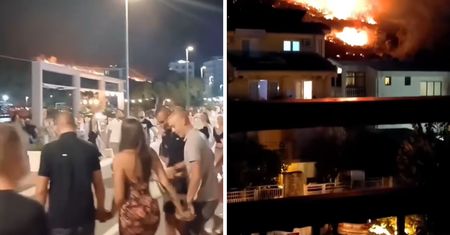 Potężny pożar nad popularnym kurortem. Nagranie z turystami viralem