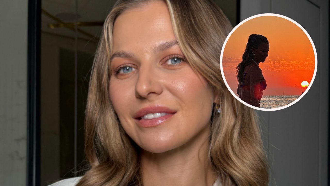 Anna Lewandowska pokazała swoje wdzięki. Zapozowała na morzu przy wschodzie słońca