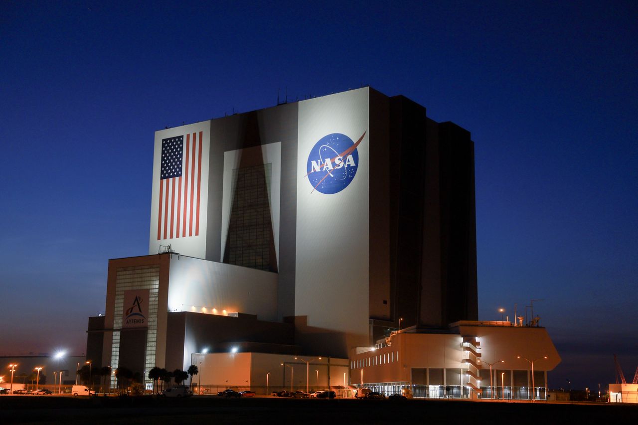 CAPE CANAVERAL, FLORIDA - MAY 06: NASA's Vehicle Assembly building is seen after Boeing’s Starliner spacecraft crew flight test was scrubbed at Space Launch Complex 41 on May 06, 2024, in Cape Canaveral, Florida. The mission was scrubbed because of an issue with a valve on the Atlas V rocket. (Photo by Joe Raedle/Getty Images)