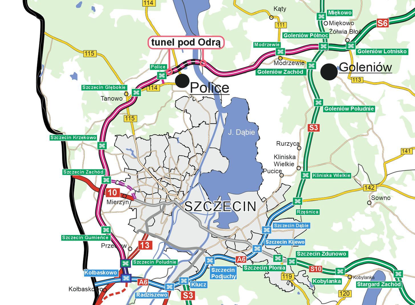 Zachodnia Obwodnica Szczecina na mapie