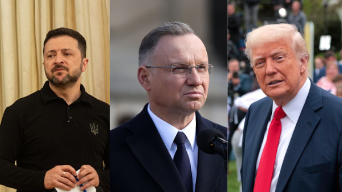 Wołodymyr Zełenski, Andrzej Duda, Donald Trump
