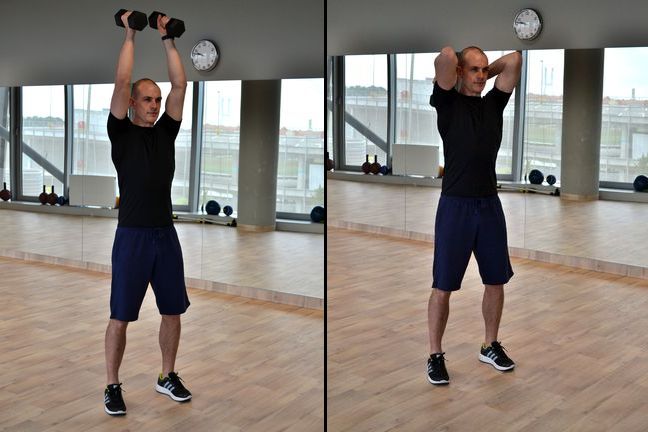 Triceps z hantlami - ruch 1 i 2