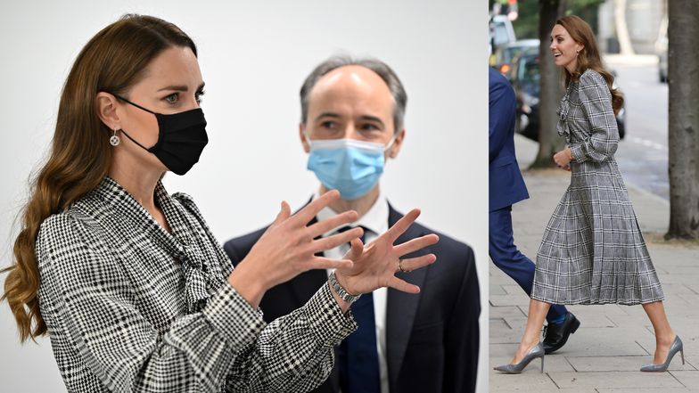 Księżna Kate paraduje w TANIEJ SUKIENCE z Zary i butach od Hugo Bosa. Ambasadorka less waste? (ZDJĘCIA)