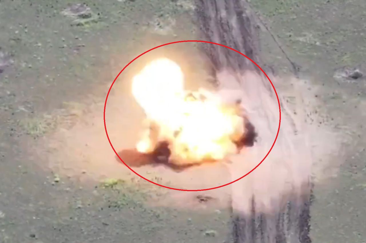 A Russian "turtle" hit on the front. The video has gone viral.