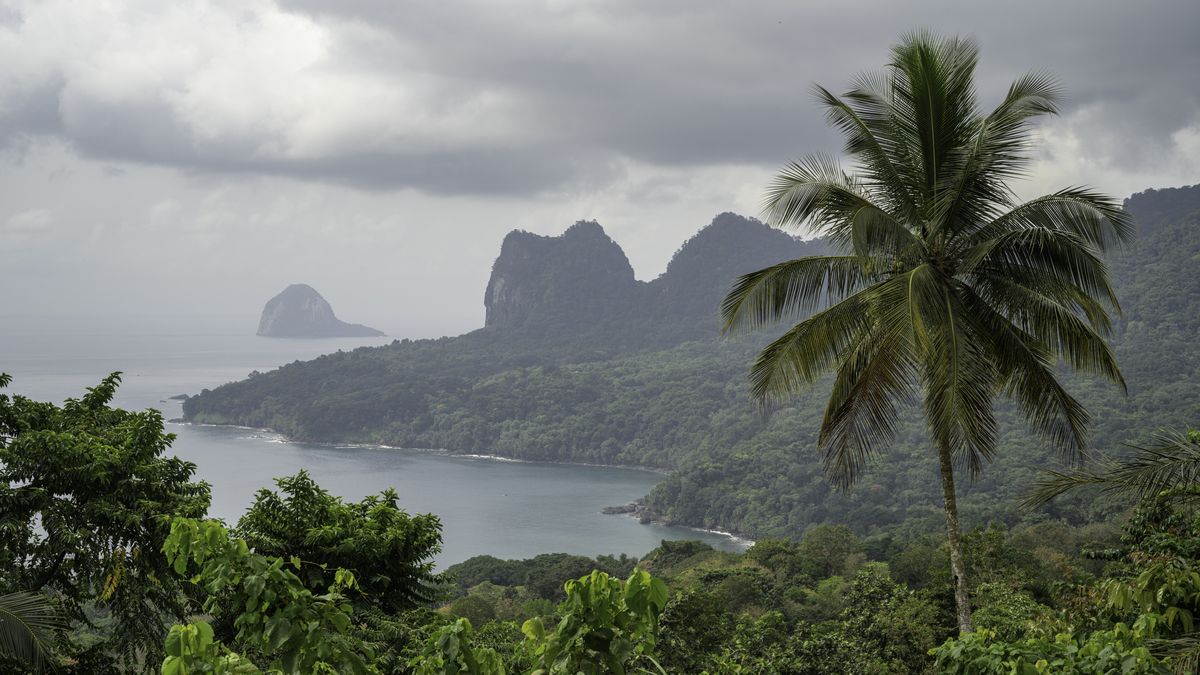 SAO TOME AND PRINCIPE - 2022/02/21: Panoramic view of the coastal mountains full of vegetation of the Obo National Park. (Photo by Jorge Fernández/LightRocket via Getty Images)