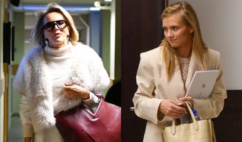 Modowy pojedynek w kategorii: spotkanie w sądzie z byłym mężem. Niewinne Smaszcz i Kaczorowska w bieli - KTÓRA LEPIEJ?