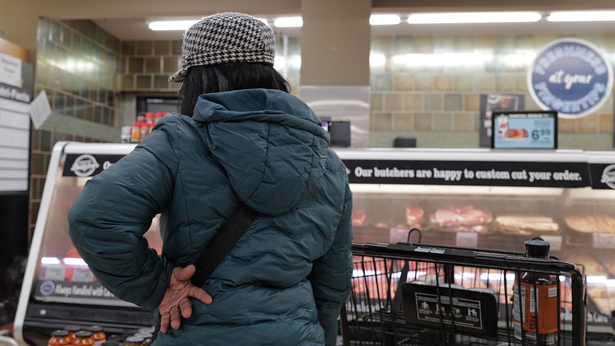 CHICAGO, ILLINOIS - FEBRUARY 13: A customer shops at a grocery store on February 13, 2024 in Chicago, Illinois. Grocery prices are up 0.4% from December and 1.2% over the last year, the slowest annual increase since June 2021. (Photo by Scott Olson/Getty Images)