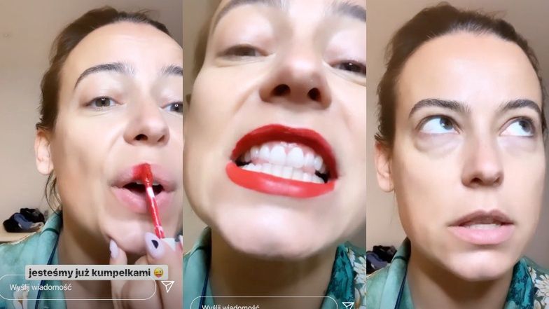 Anna Mucha odpowiada fance, która wytknęła jej ubrudzone szminką zęby: "Jak ty nic nie wiesz o życiu i o świecie"