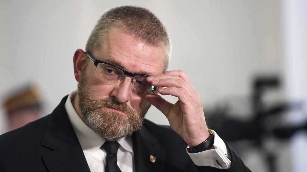 WARSAW, MAZOWIECKIE, POLAND - 2023/03/09: Grzegorz Braun, MP and member of the Confederation (Konfederacja) party is seen during a press conference at the Parliament. It is the 4th day since a group of Persons with disabilities along with their parents and care takers gathered in the Sejm (lower house of Parliament) on Monday 6th of March, demanding that the social pension be equalized with the national minimum. Among the protesters in the Sejm is also MP - Iwona Hartwich with her disabled son, Jakub. The PO's (Civic Platform) MP informed during a press conference that people with disabilities are submitting a draft act on social pension, after which almost 200,000 signatures have already been collected. The protesters spent the 4th night in the parliamentary corridor and announced, that they would leave the Sejm building only when the MPs dealt with the draft. (Photo by Attila Husejnow/SOPA Images/LightRocket via Getty Images)