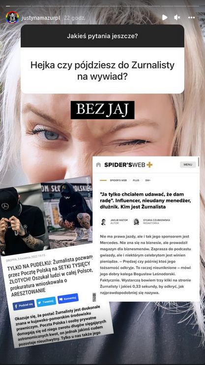 Justyna Mazura zapewnia, że nie udzieli wywiadu Żurnaliście