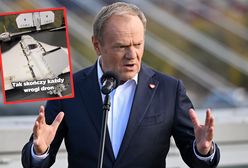 "Tak skończy każdy". Tusk pokazał szczątki rosyjskich dronów