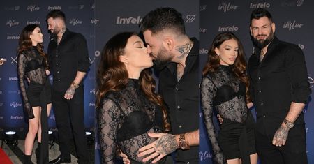 Wojtek Gola i świecąca stanikiem Sofi całują się na imprezie nowej agencji włodarza FAME MMA