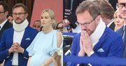 Cezary Pazura w kołnierzu ortopedycznym i Edyta w zaawansowanej ciąży na komunii córki (ZDJĘCIA)
