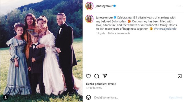 Jane Seymour podzieliła się zdjęciem z planu "Doktor Quinn"