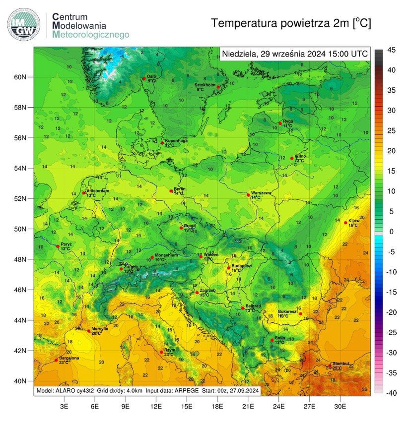  Temperatura w niedzielę