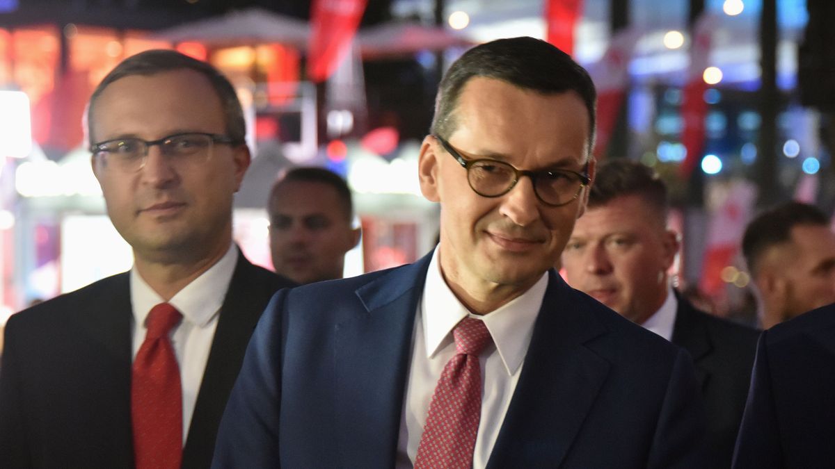 Paweł Borys, prezes PFR z premierem Mateusz Morawieckim podczas Forum Ekonomicznego w Krynicy/ fot.Artur BARBAROWSKI/East News