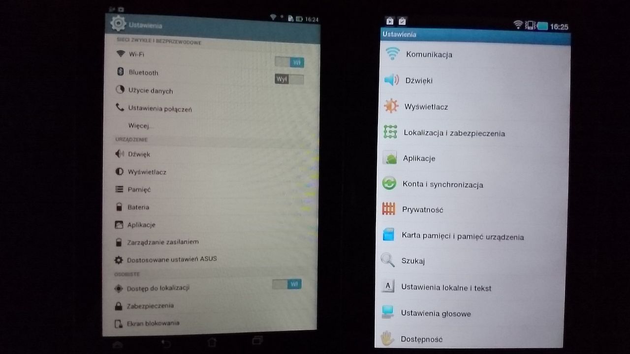 ekrany ASUSA i Samsunga obok siebie