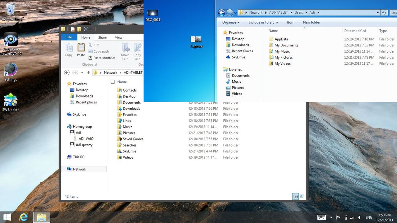 Homegroup- folder z Windows8 nie poprawnie widoczny na Win7