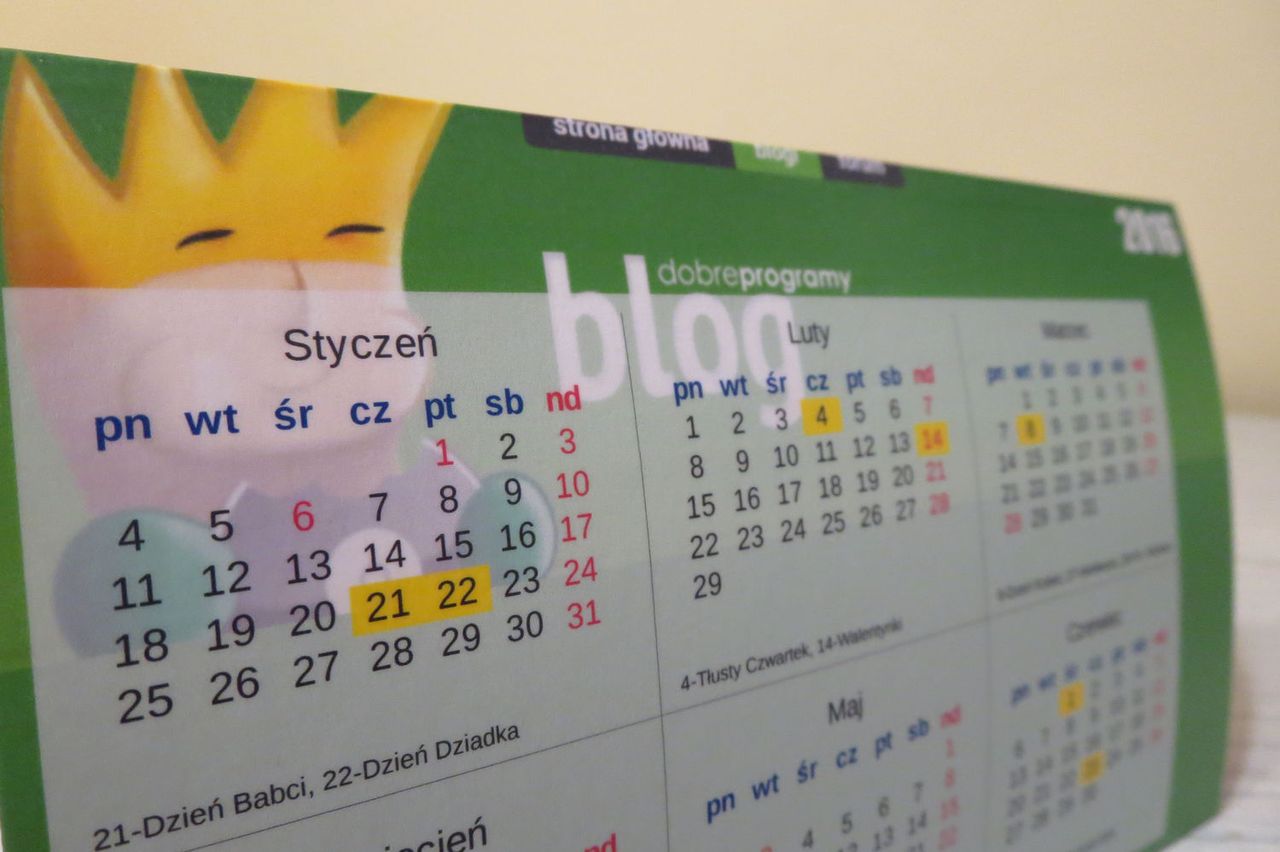 Spersonalizowany kalendarz na biurko