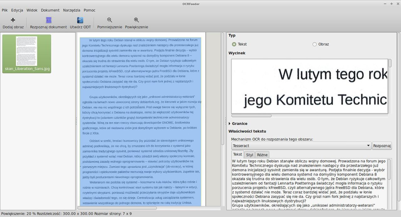 OCRFeeder - ciekawa alternatywa dla Lios