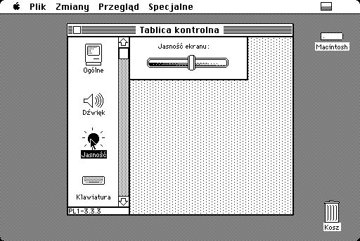 Sterowanie jasnością ekranu z pozycji tablicy kontrolnej. Wówczas mogło to imponować.