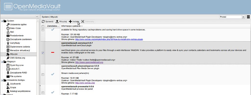 Instalacja ownCloud w OMV