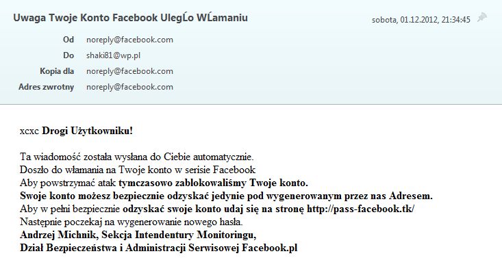 Włamanie na Facebooka