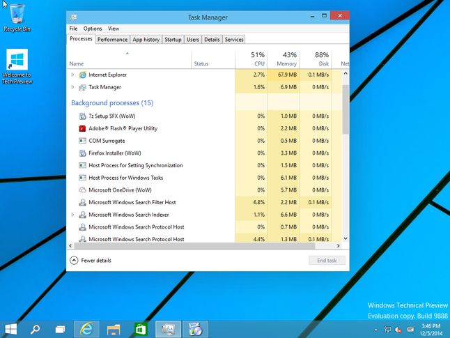 Task Manager przedstawia 32-bitowe procesy jako WoW (Windows on Windows)