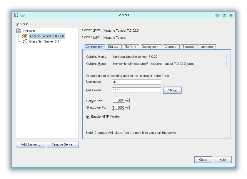 Netbeans 7.1 + Tomcat - błąd komunikacji