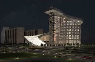 Zjazd na nartach z dachu budynku? Nietypowy projekt architektów z Kazachstanu