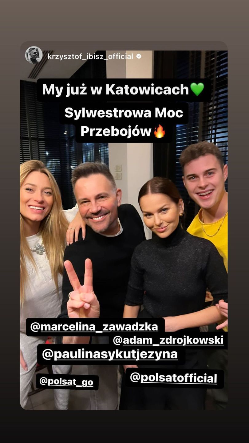 Marcelina Zawadzka i prowadzący sylwestra z Polsatem